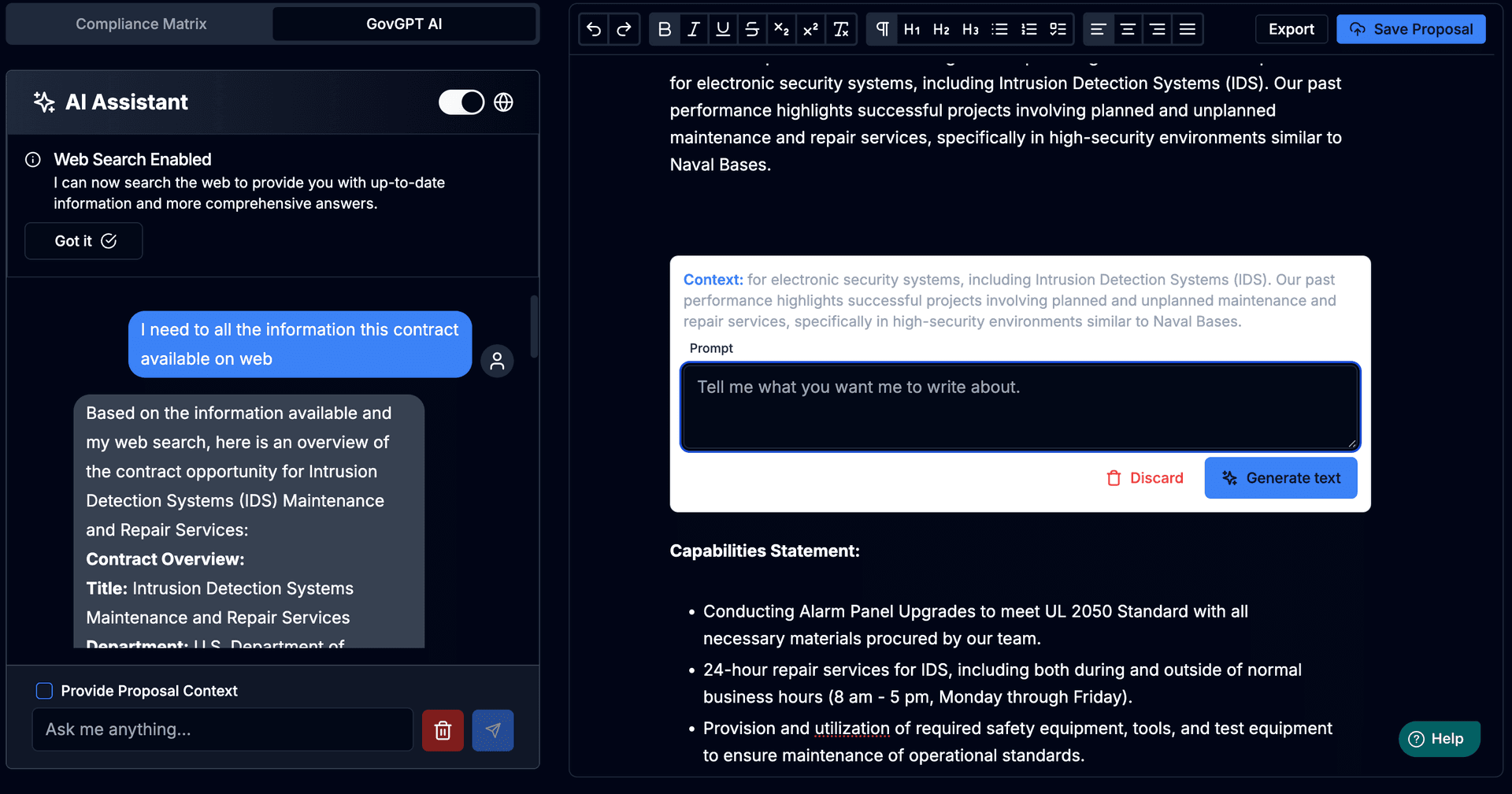GovGPT Proposal AI Assistant