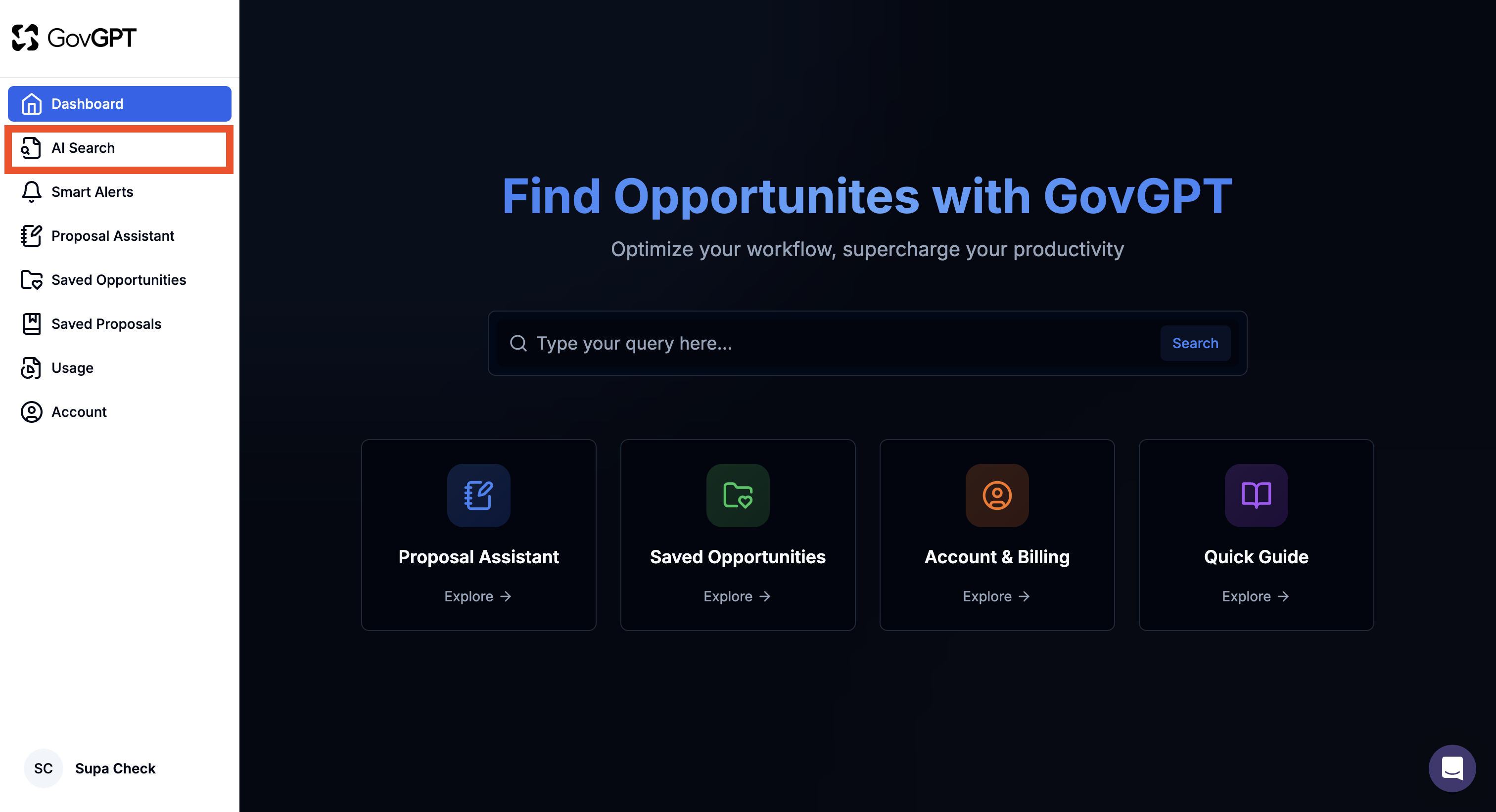 GovGPT features-guide search-ai